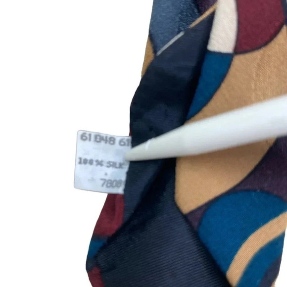 Je Suis 100% Silk Multicolor Geometric Pattern Tie Circles Necktie USA - Picture 6 of 13